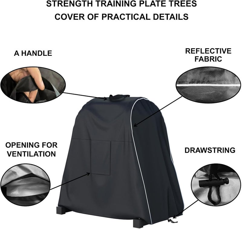 Ddeman Strength Training Plate Tree Cover, Barbell Weight Rack Cover, For Home Gym CAP Triangle Barbell Weight Rack, Strength Training Tree Weight Plate Rack (Cover Only) - Image 3
